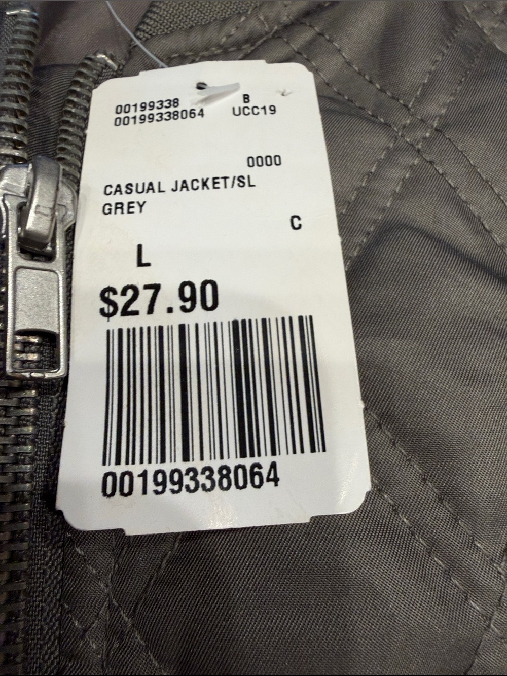NWT forever 21 casual gray Quilted Bomber Jacket size large - Picture 2 of 4